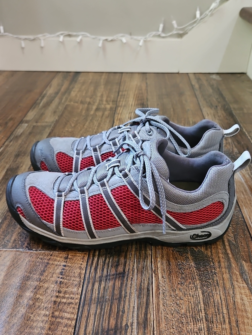 Chaco Women's Gray and Crimson Trail Outdoor Adventure Hiking Shoes